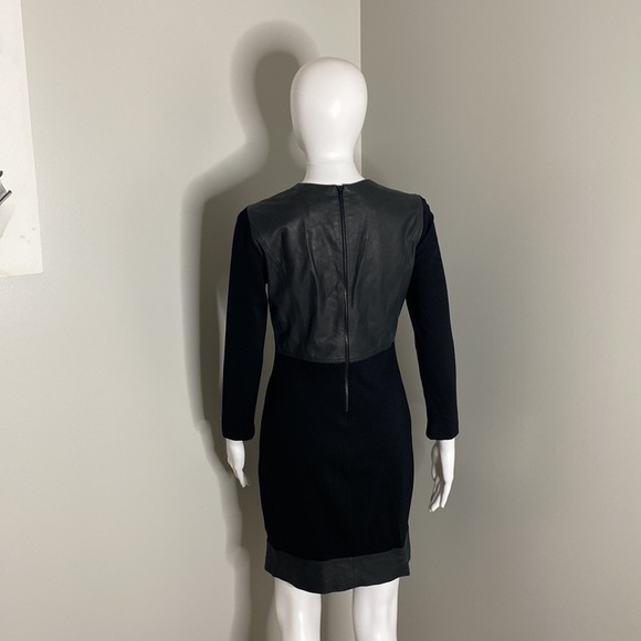 Robert Rodriquez Black Leather Trim Dress Size 6 - Picture 8 of 12